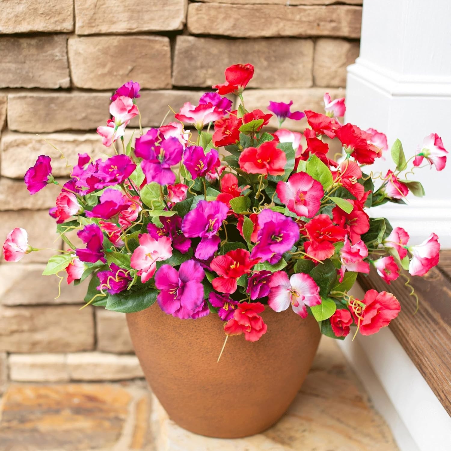 Hibiscus Artificial Flowers Plants for Outdoors Summer Decoration, 6 Bundles …
