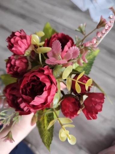 9 Heads Artificial Rose Silk Flowers Wedding Arch Home Living Room Decor