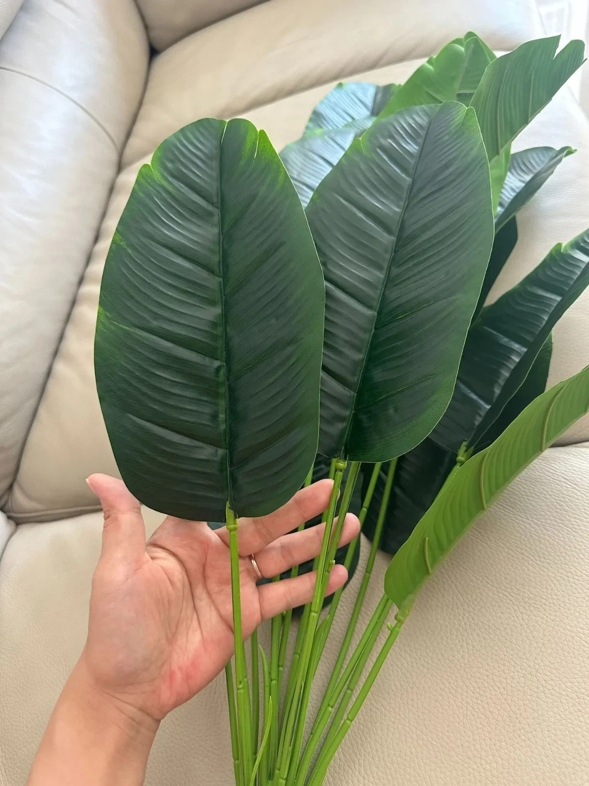 1pc Artificial Plants Large Tropical Palm Tree Fake Banana Plants Leaves Real