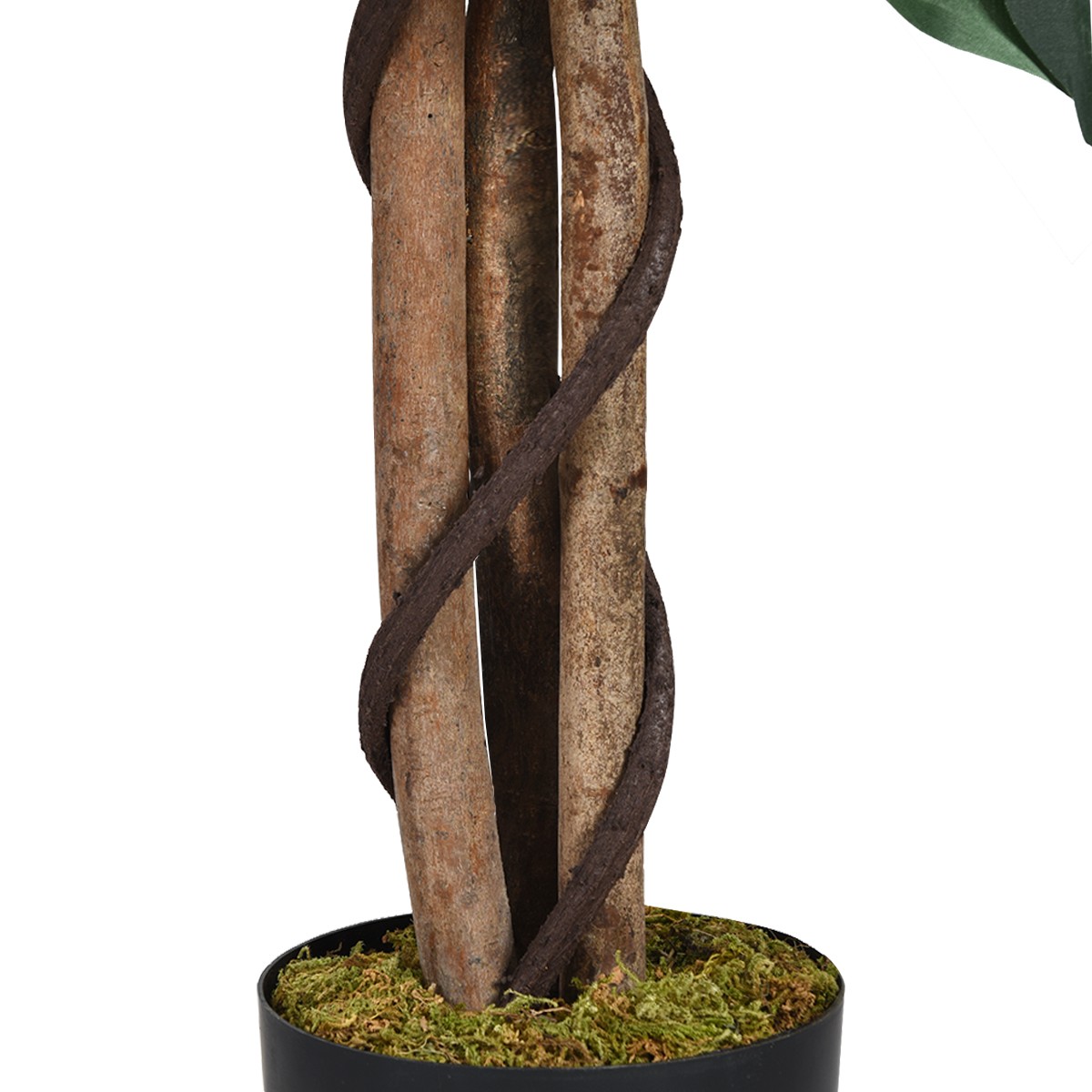 4 Feet Artificial Ficus Silk Tree Living Room Decoration Wood Trunks Green