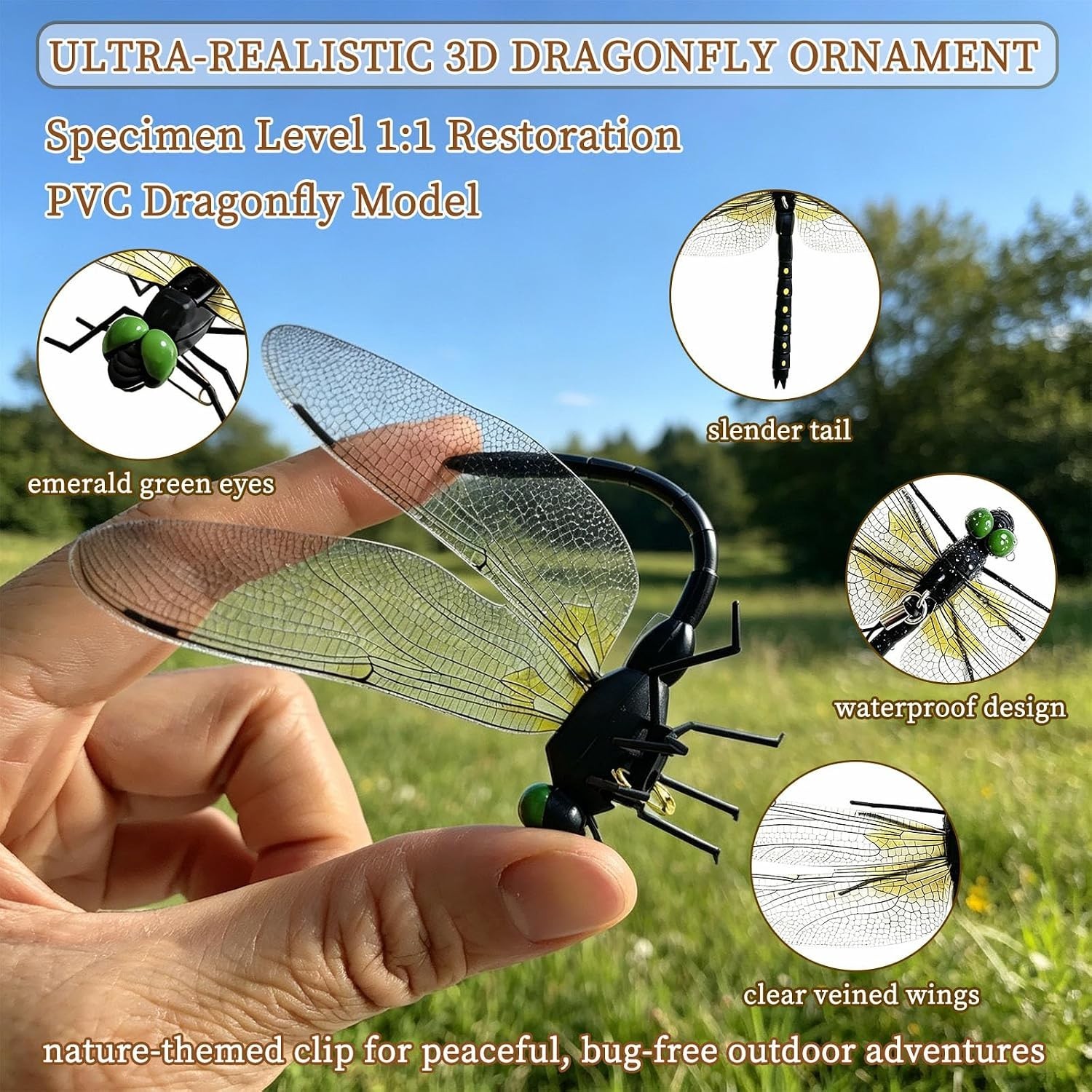 Removable Hanging Dragonfly Clips, Indoor Outdoor Decor
