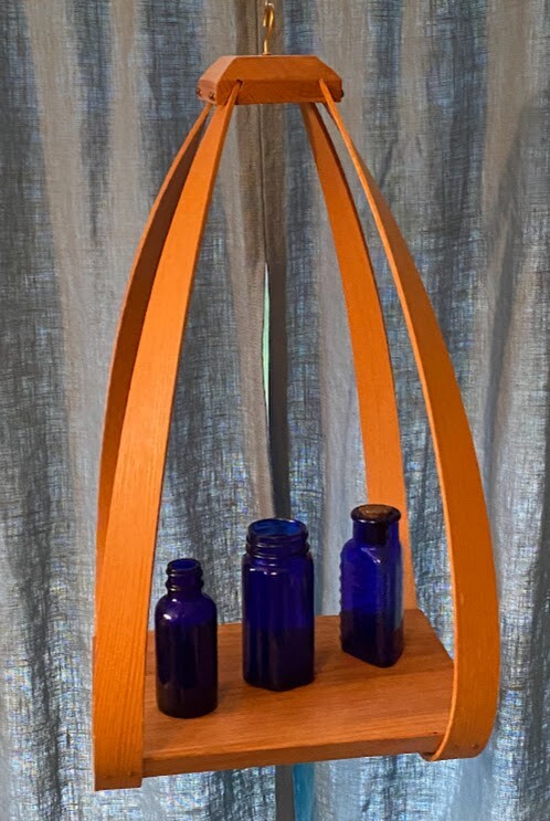 Bentwood Teardrop Hanging Wood Plant Planter Stand Shelf mcm mid century modern 