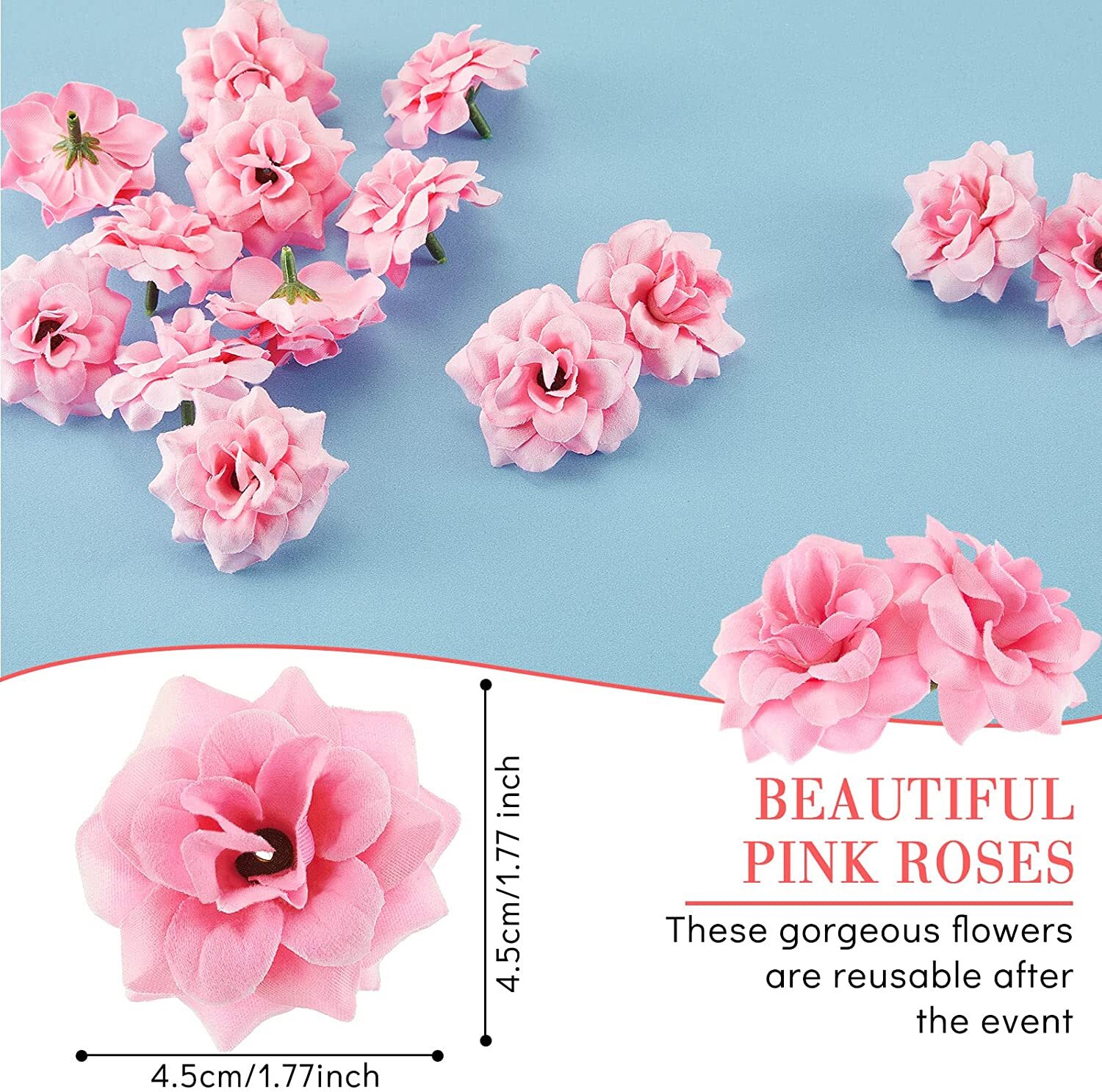 100pcs Roses Heads Artificial Flowers Foam Bulk Party Wedding Garland Home Decor