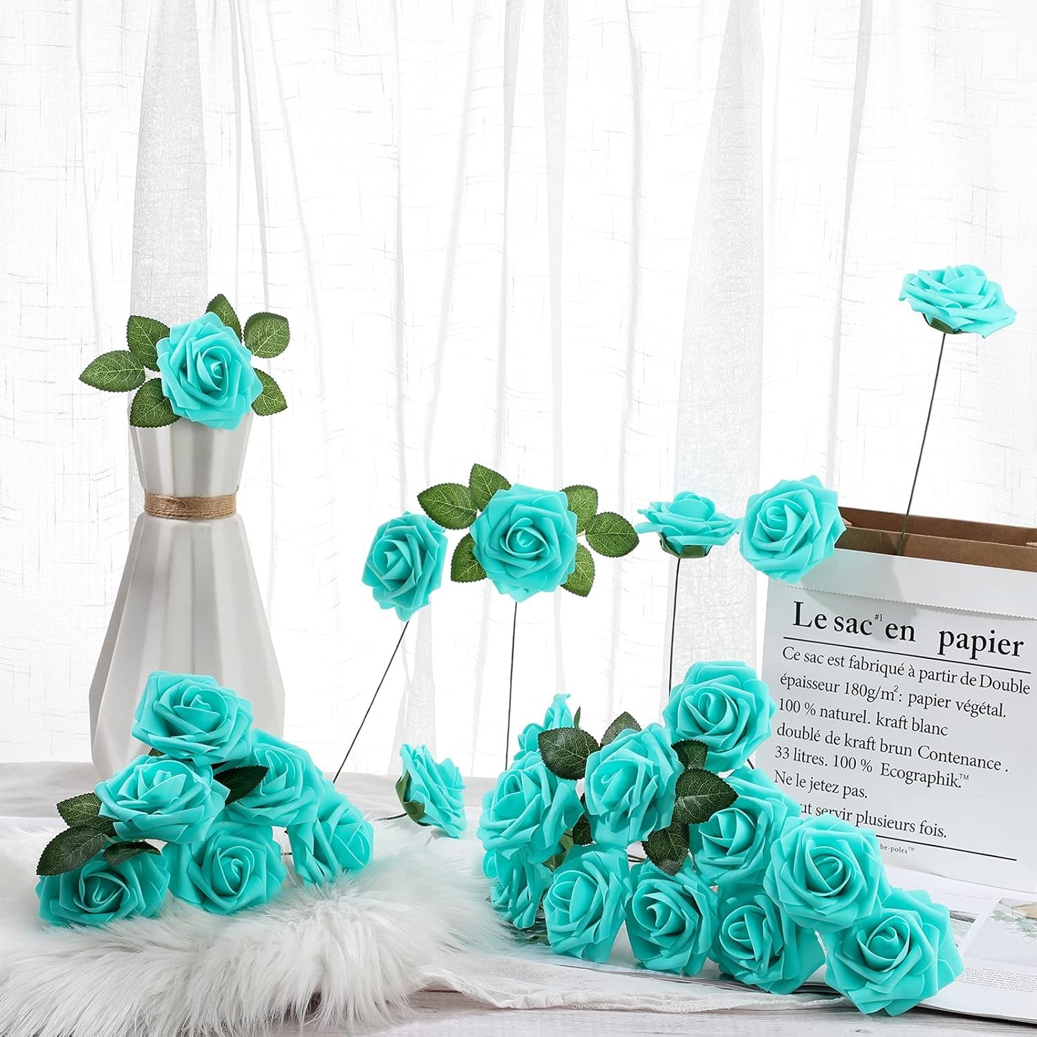 Artificial Foam Roses Vintage Fake Roses DIY Bouquet Decoration