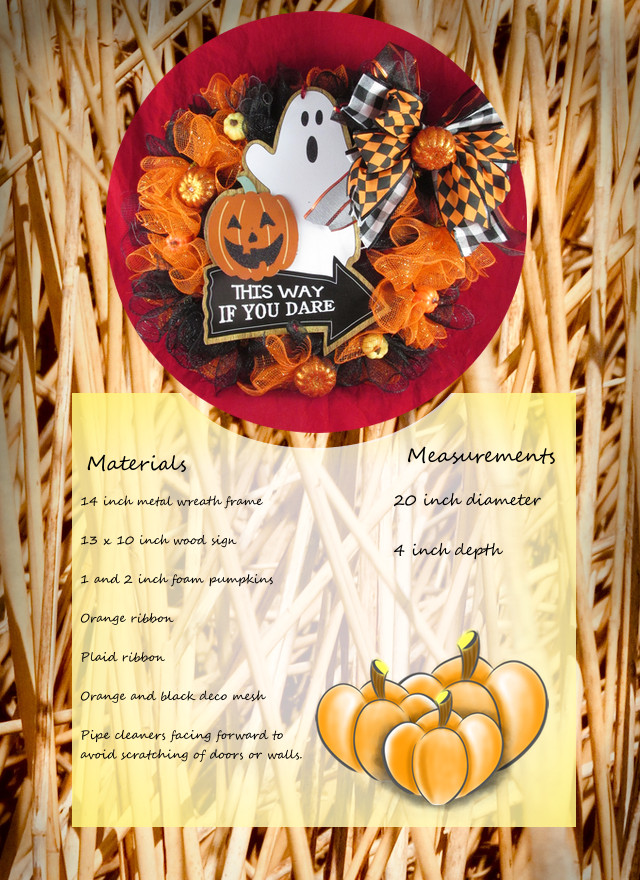 Fall Pumpkin Patch Deco Mesh Ribbon Wreath