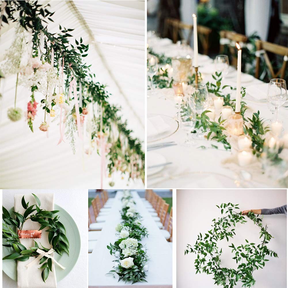 2 Pack Artificial Hanging Leaves Vines, 5.7 Ft Fake Willow Leaves Twigs Silk …