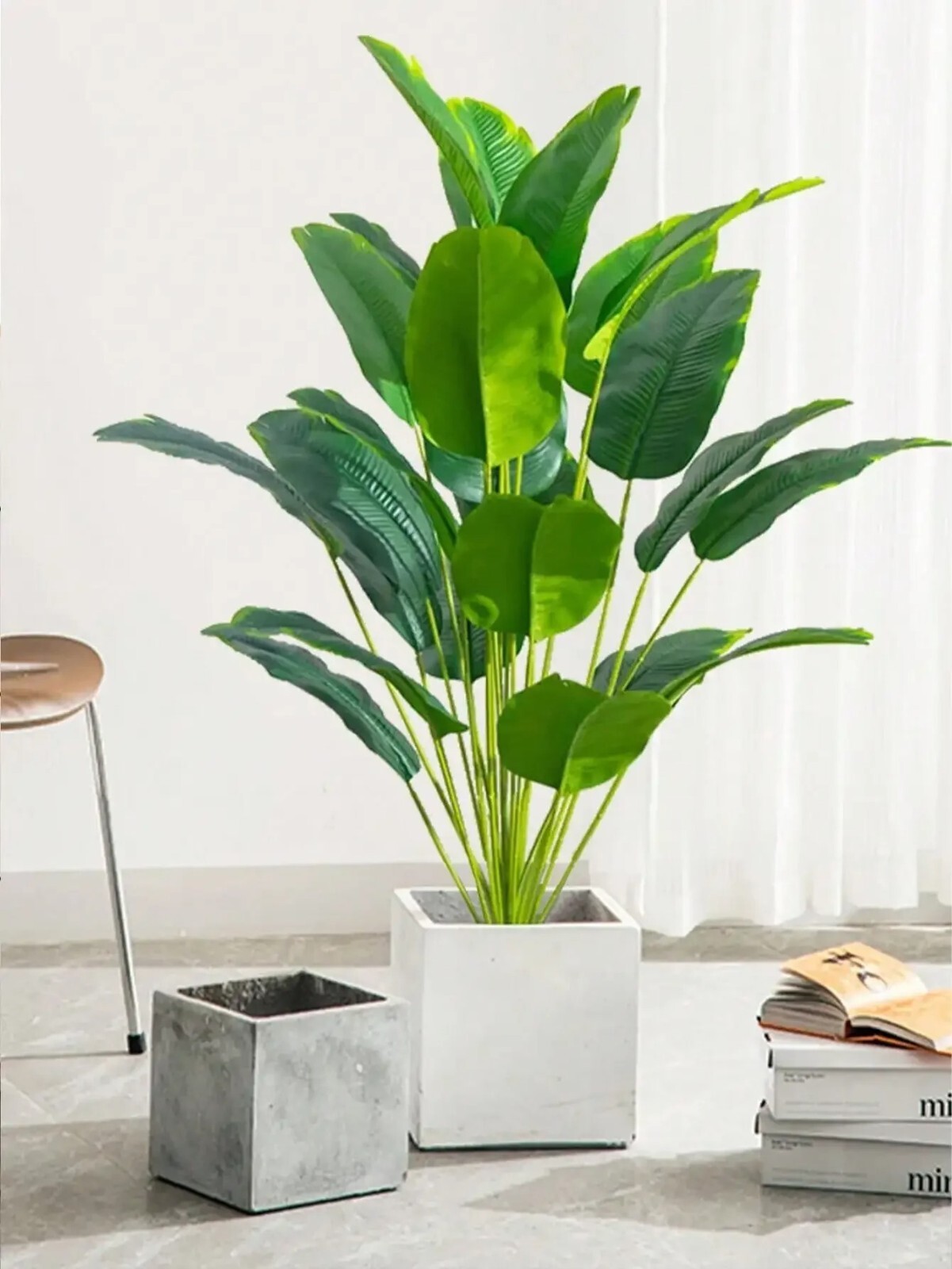 Artificial Palm Tree Large Fake Banana Plant Real Touch Leaves Home Garden Decor