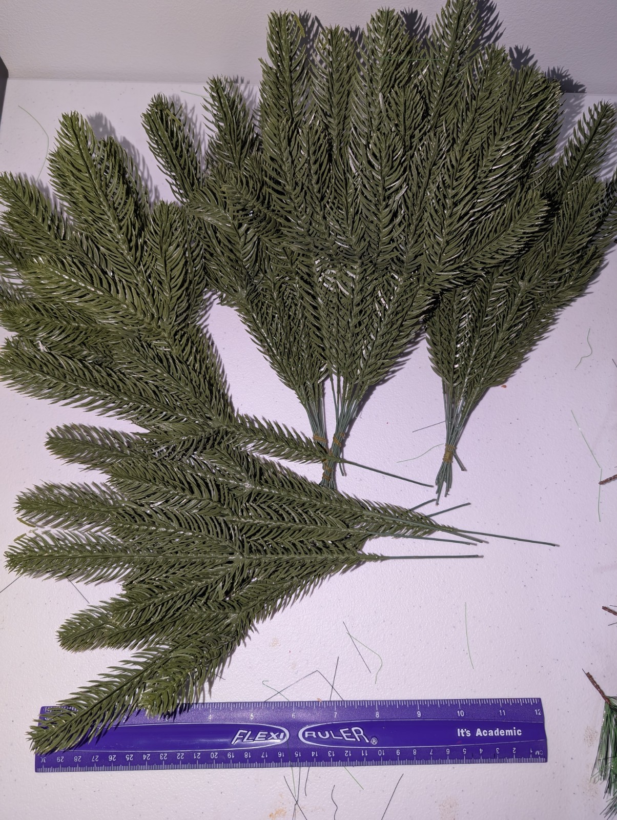 Artificial Pine Bough Picks 30pc Evergreen Branches for Wreaths Holiday Decor