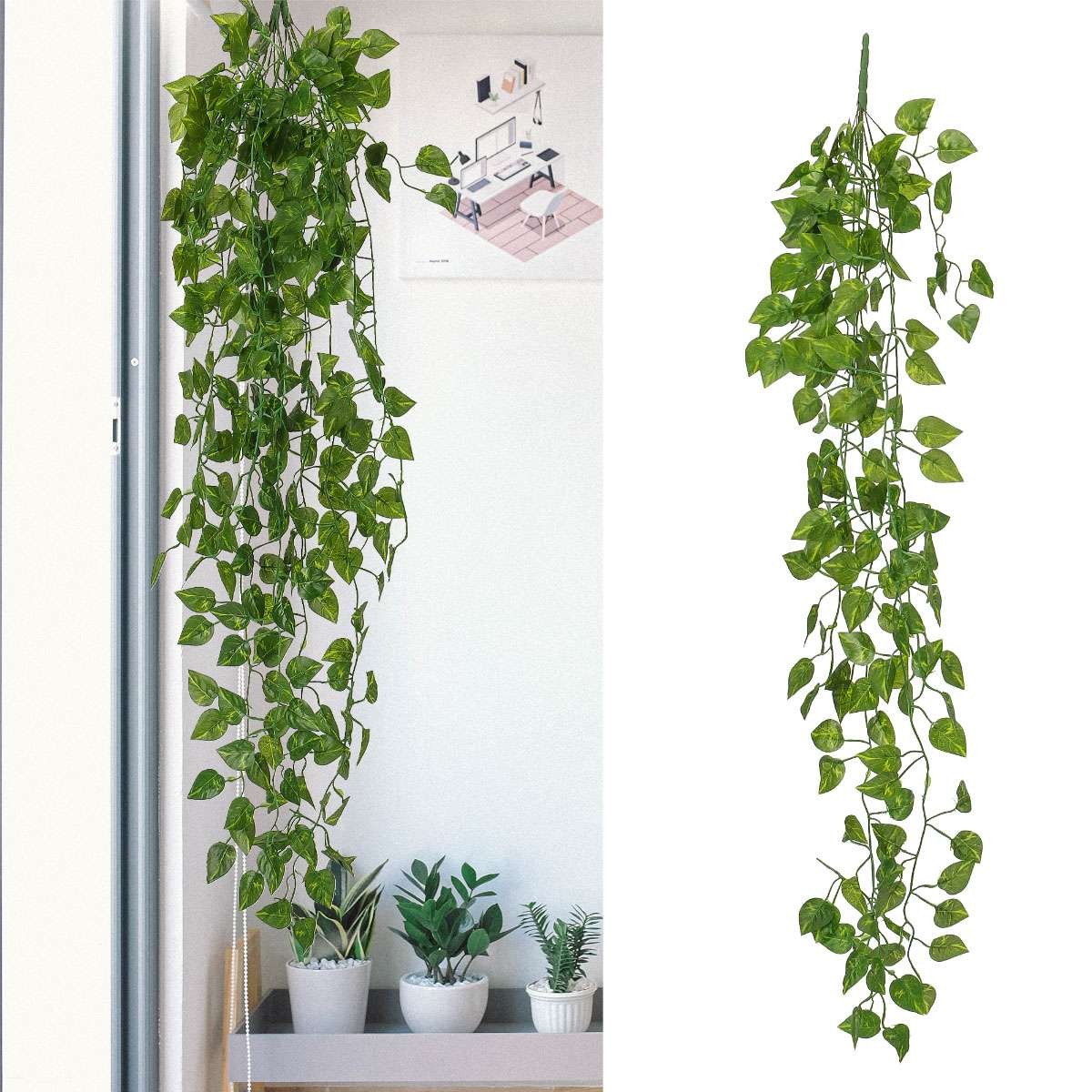 4x Fake Artificial Green Garland Wreath Greenery Leaf Vine Wedding Plant Decor