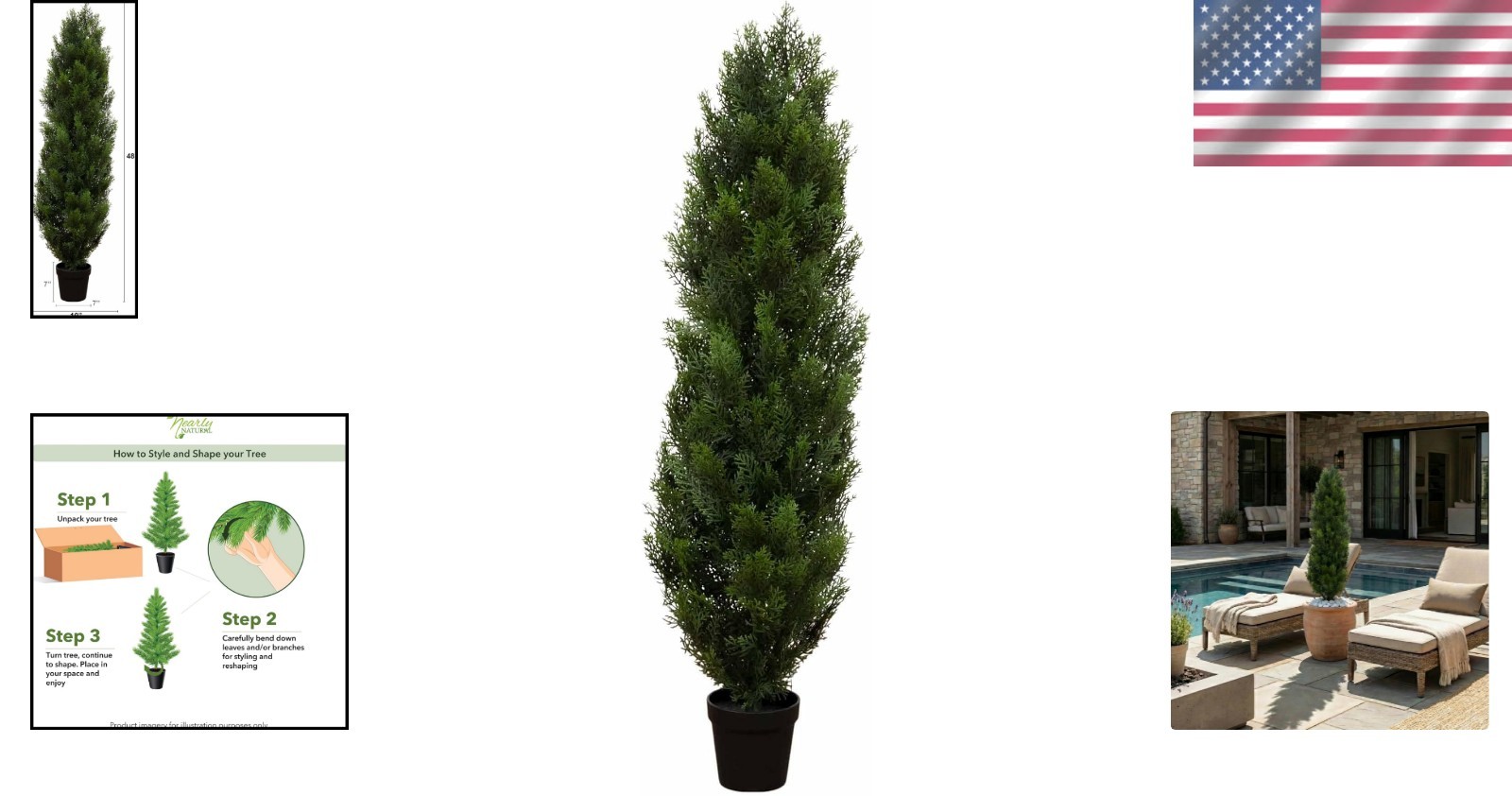 Artificial Cedar Tree 4ft with Planter UV Resistant Faux Pine Outdoor Indoor