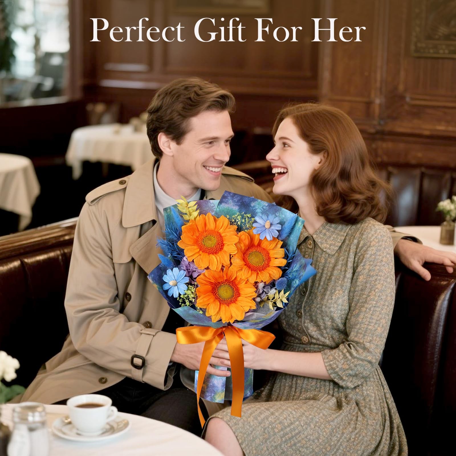 Forever Flowers for Delivery – Preserved Sunflowers Bouquet, Green Sunflowers…