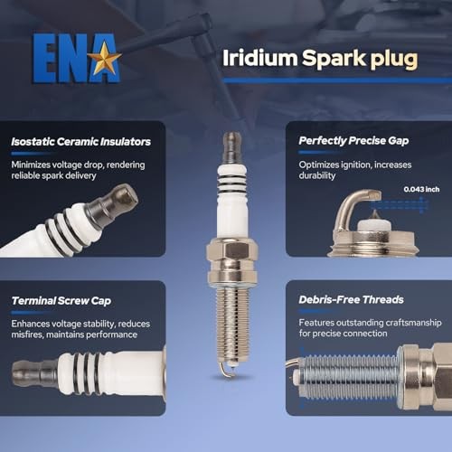 Set of 6 UF624 Ignition Coil Pack and 93175 Iridium Spark Plug Compatible with