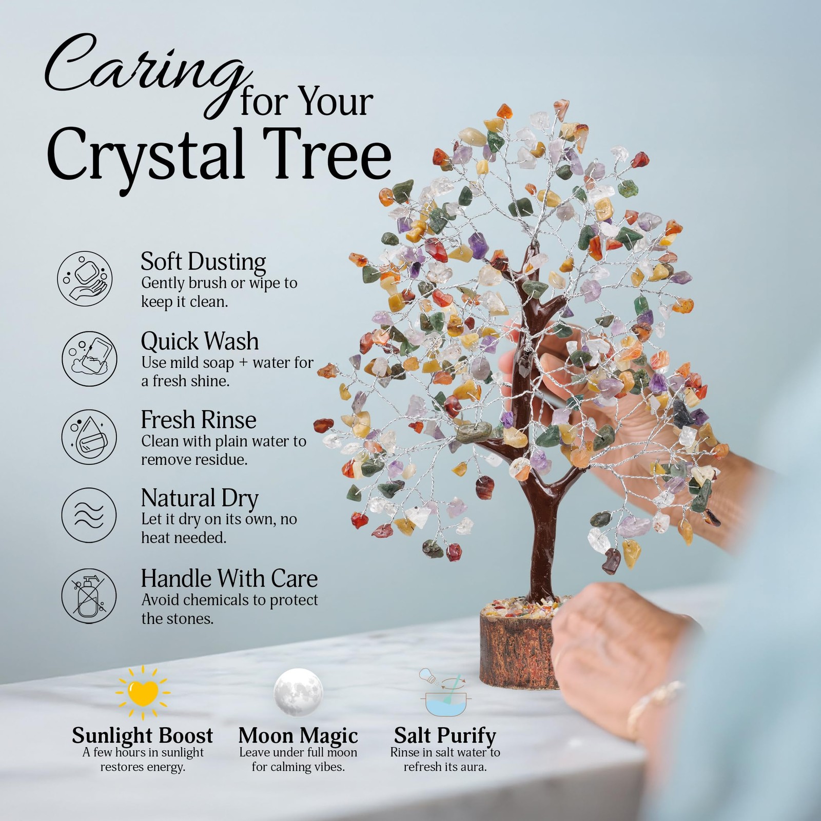 Mix Chakra Crystal Tree – Gem Tree Meditation Room Decor