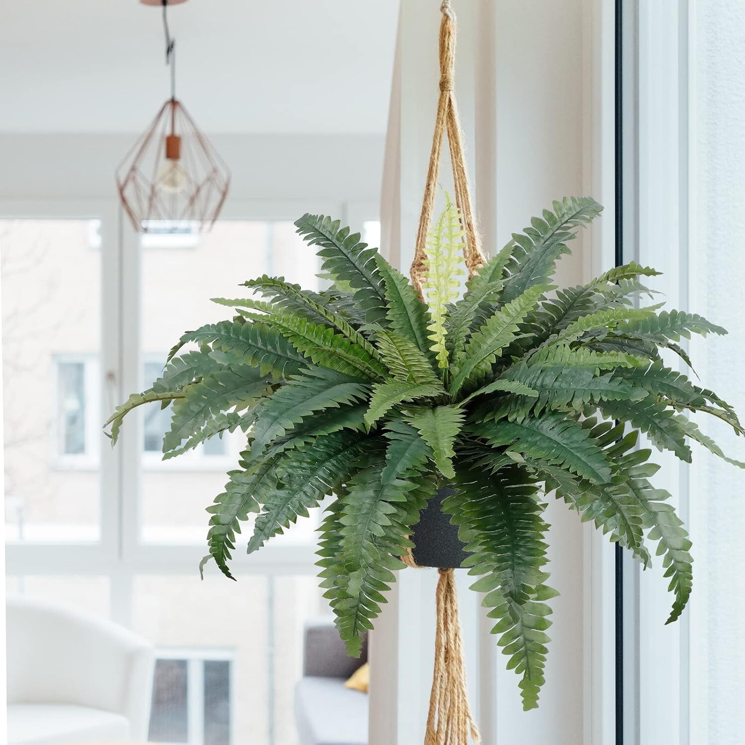 2-Pack Large Fake Fern Bouquets for Outdoor Use – 30-Inch Wide – Ships Fast & Fr