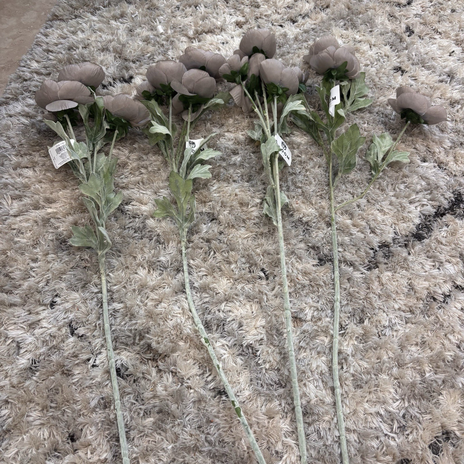 24pc Faux Floral Stem Lot Hydrangea Sunflower Eucalyptus Neutral Decor Bloom