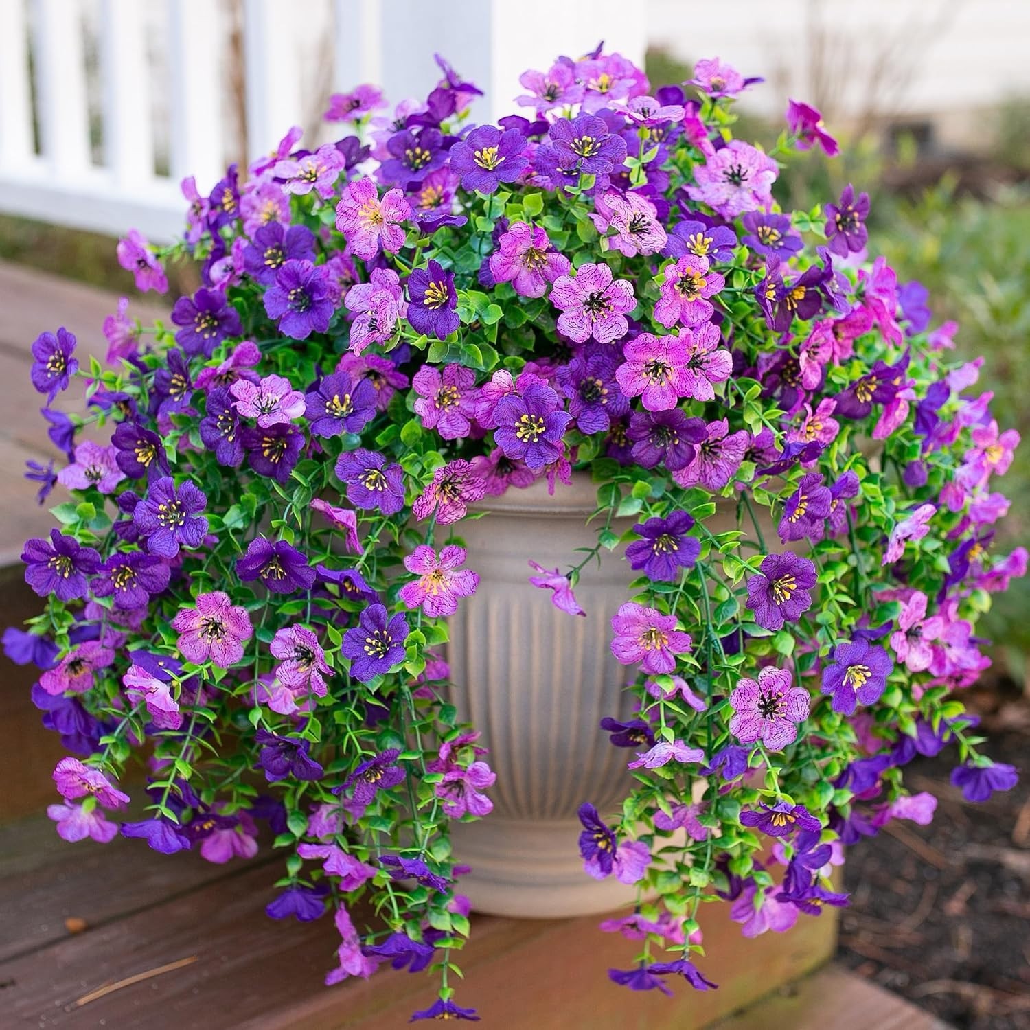 Vivid 2Pcs Purple Daisy Flowers – Low Maintenance Decor for -Round Beauty