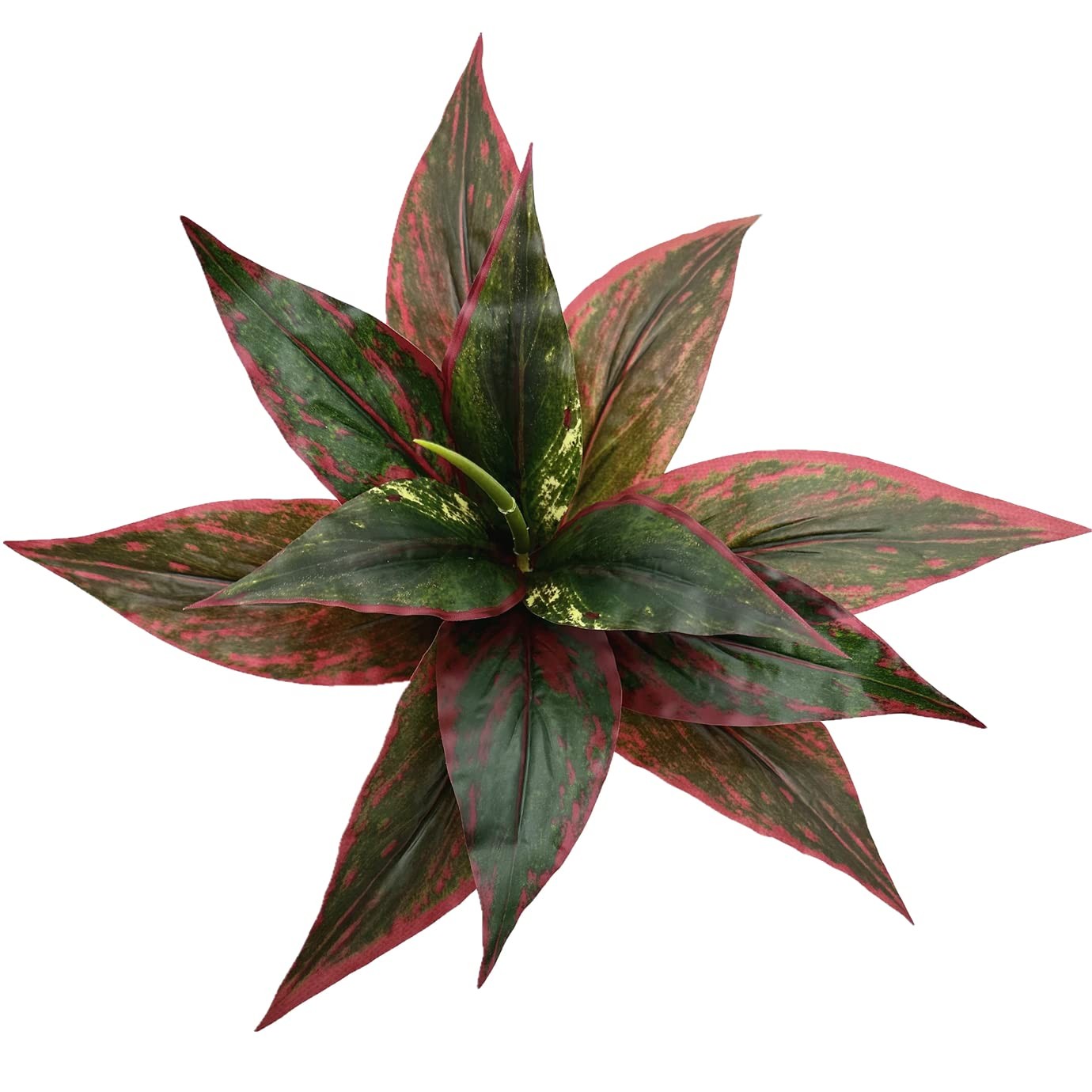 Artificial Agave Fake Plants Red 2 Pack, 10 Inches Faux Shrubs Flowers Grass Pla