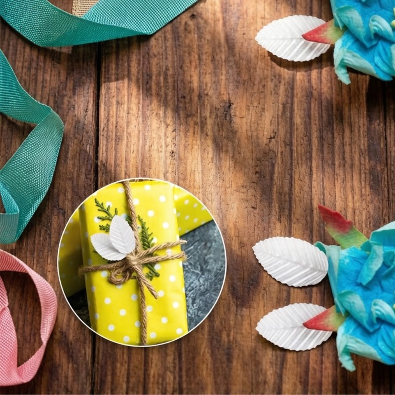 Bulk 200Pcs Shimmery Metal Leaves In Gold Silver Green White Color