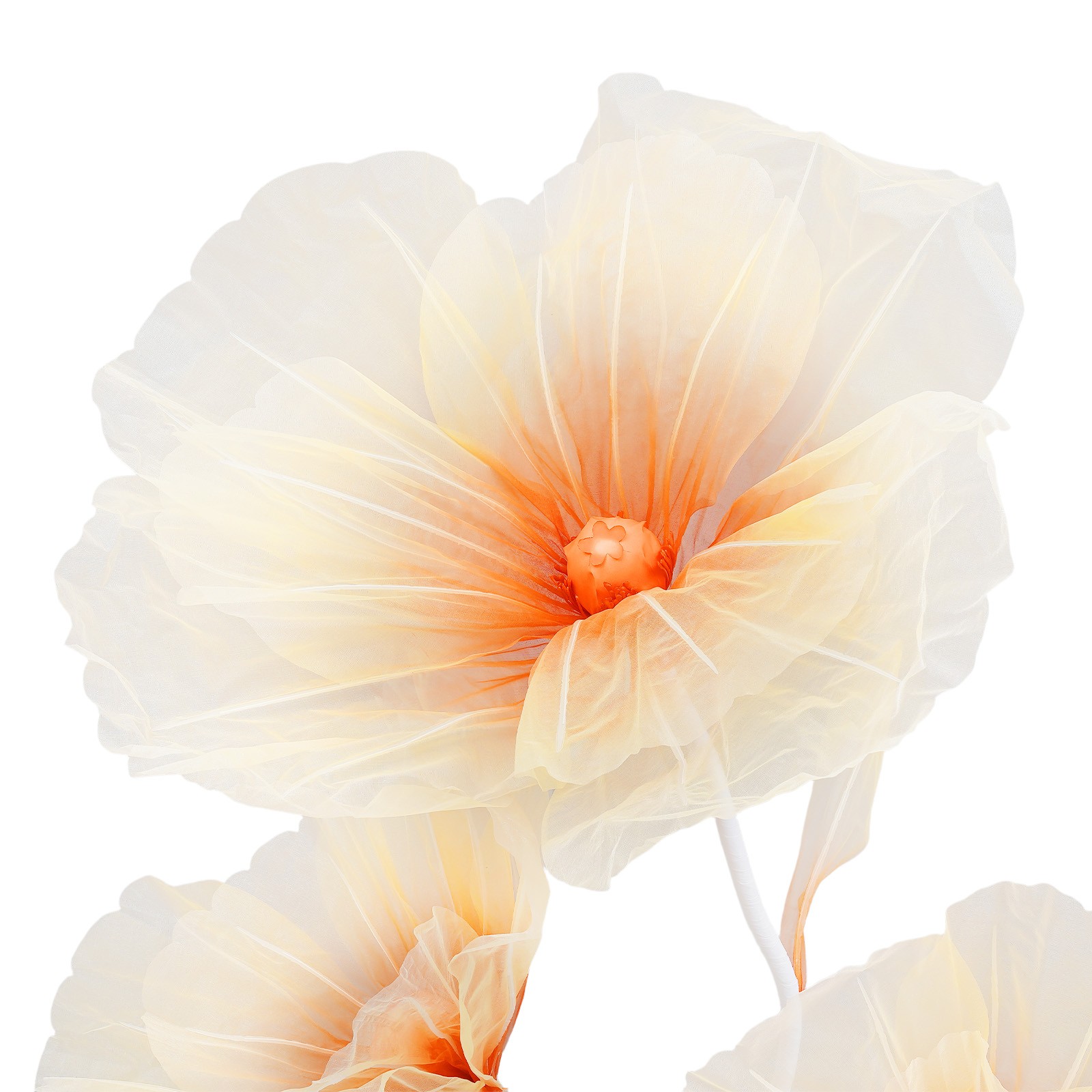 3-Head Giant Artificial Flower Decor,Floor Standing Adjustable Artificial Flower
