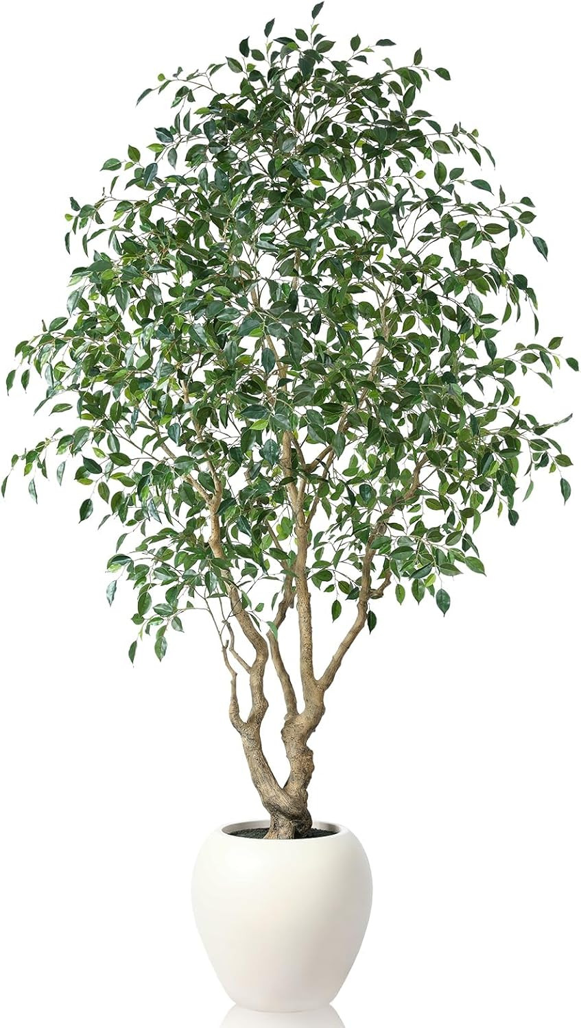 8ft Faux Ficus Tree with Artisan Planter – Realistic Indoor Decor for Home/Offic