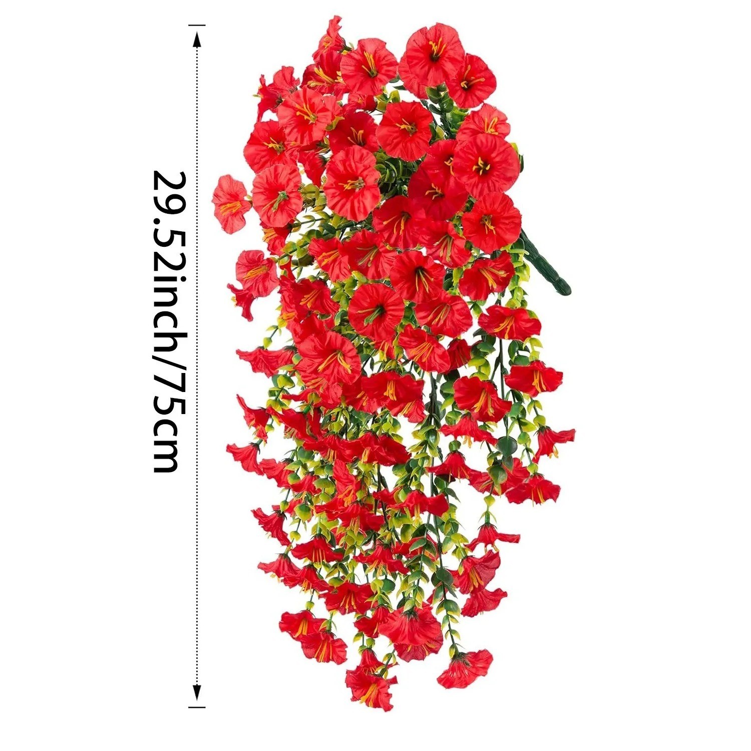 1P 75cm Artificial Flowers, Plastic Plants for Outdoor Indoor Hanging Decoration
