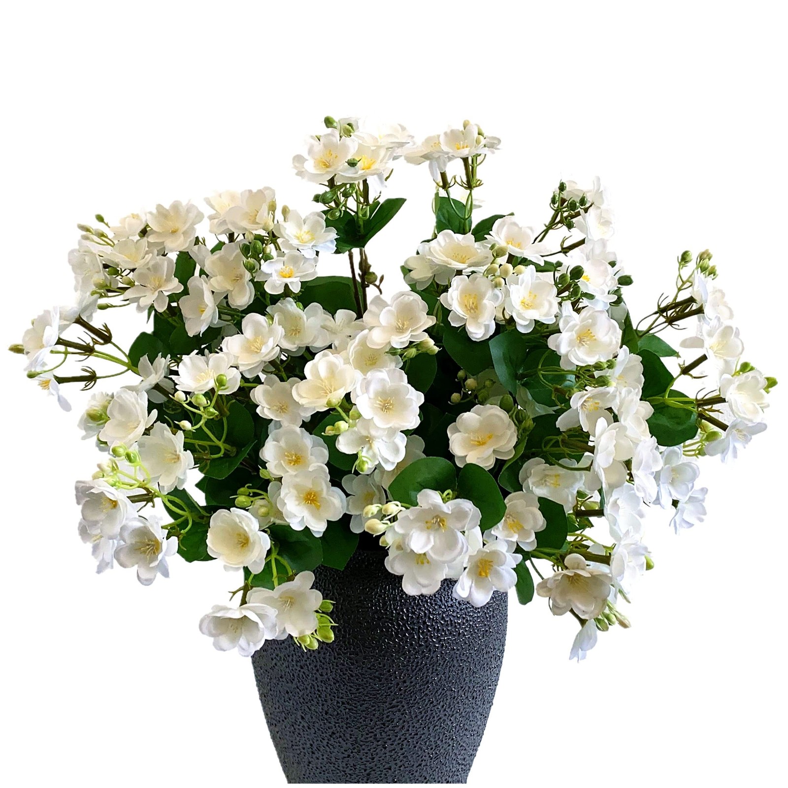 10Pack Artificial Jasmine Flowers Silk White Gardenia Wildflowers Spray for H…