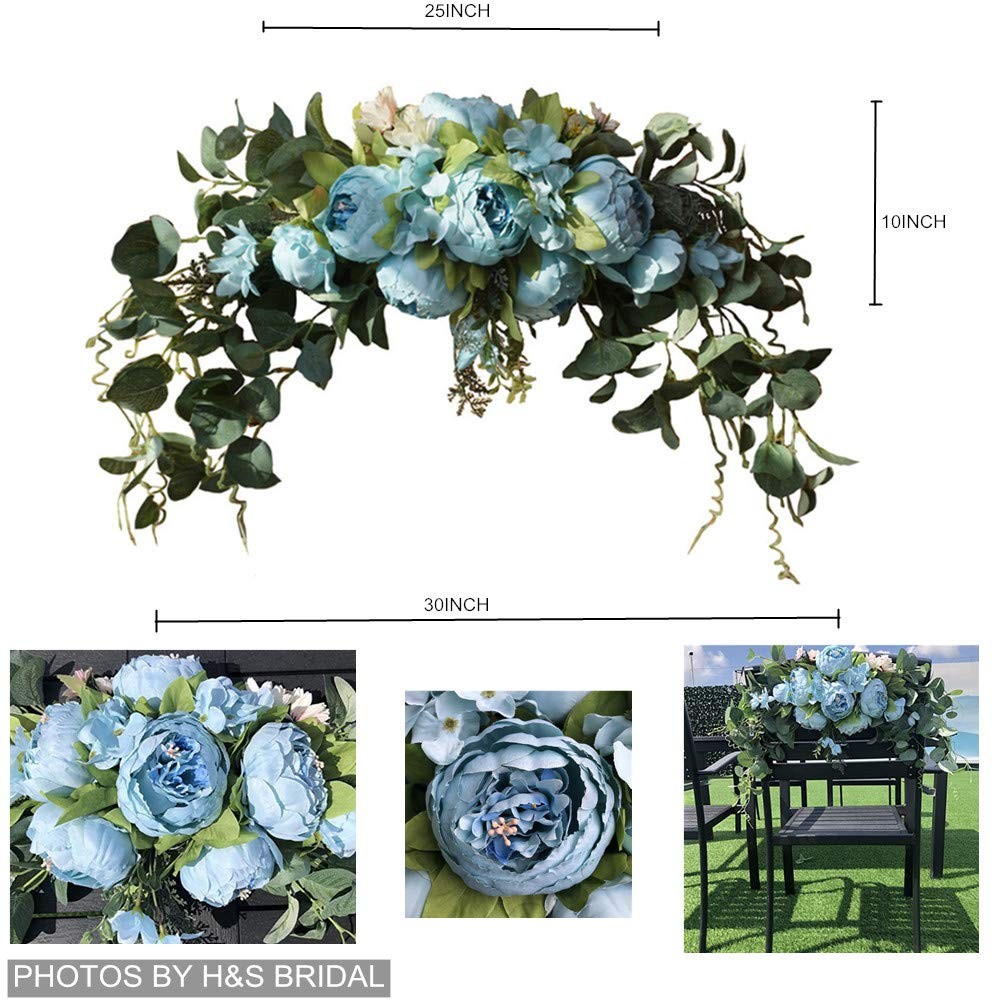30 Wedding Arch Flowers, Rustic Artificial Floral Swag, Rose, Peony, Lintel