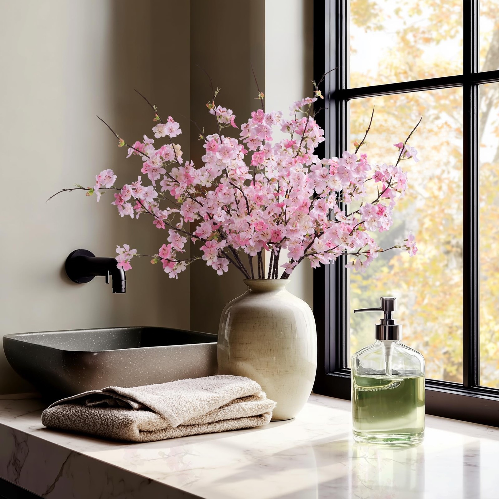 ENALGRE Artificial Cherry Blossom Branches 27.6In Silk Cherry Blossom Branches