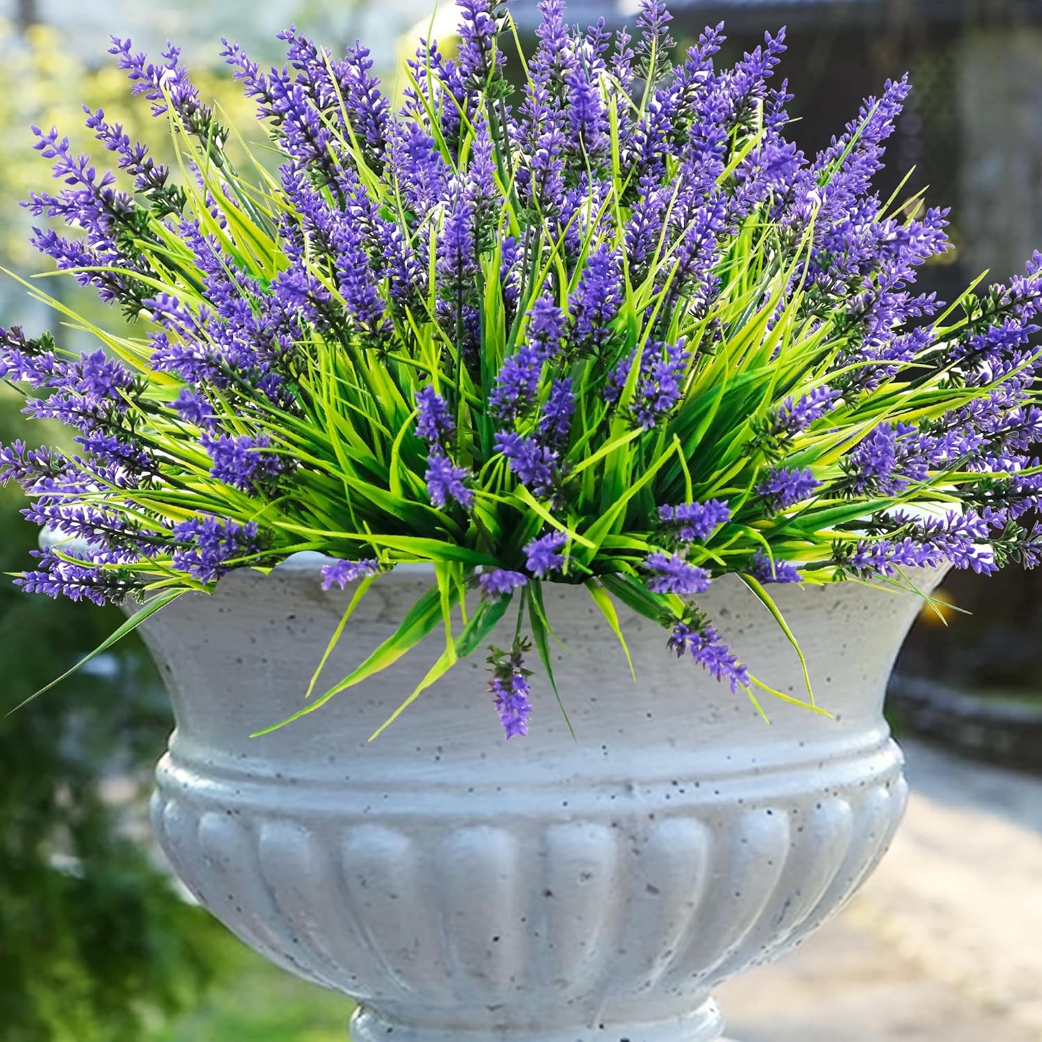 22 Pcs UV Resistant Lavender Artificial Flowers for Outdoor Decor