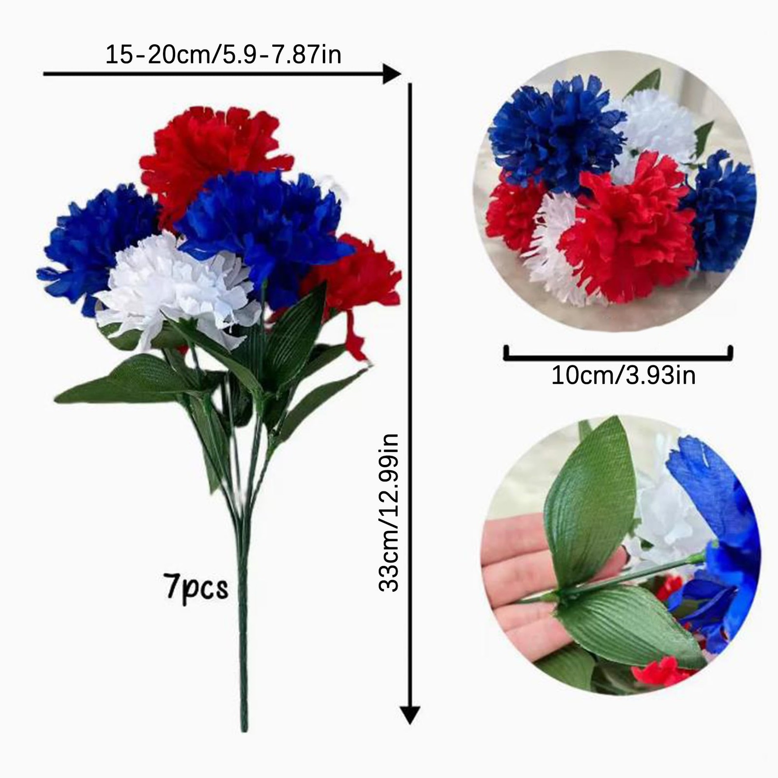 Multicolor Artificial Patriotic Fake Lilac Silk Flowers Decor 33×15 Cm