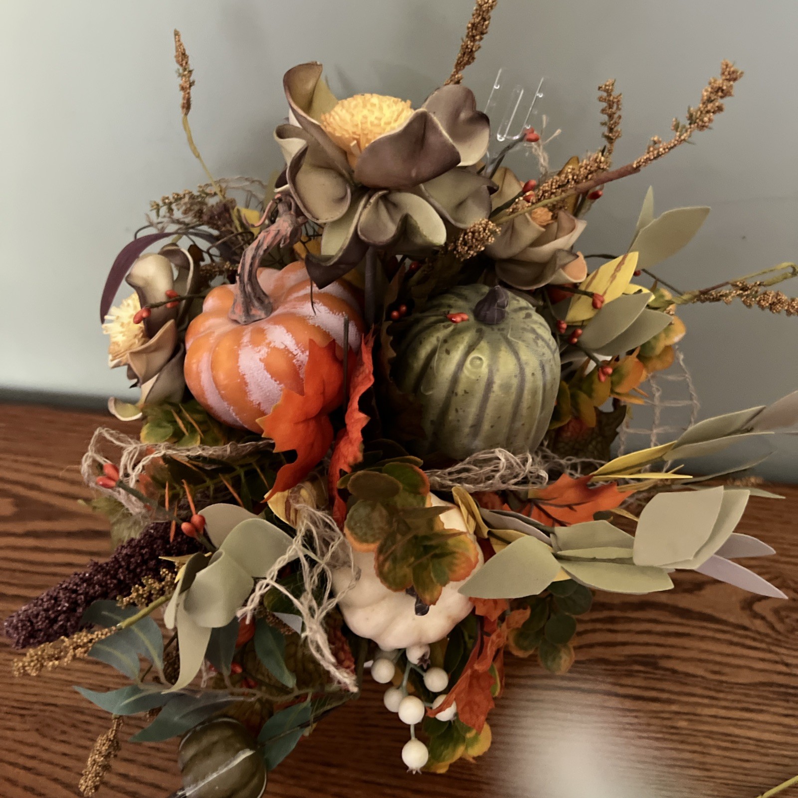 Autumn Harvest Fall Floral Arrangement with Ceramic Vase.