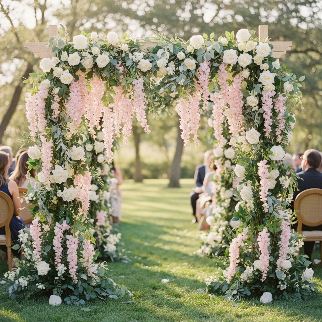 Blush Pink Wisteria Stem 43 Inch Artificial Hanging Flowers Silk Wisteria Spray