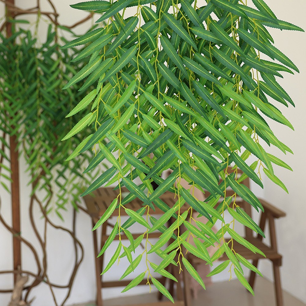 4Pcs Artificial Weeping Willow Wall Hanging Decoration for Home and Office