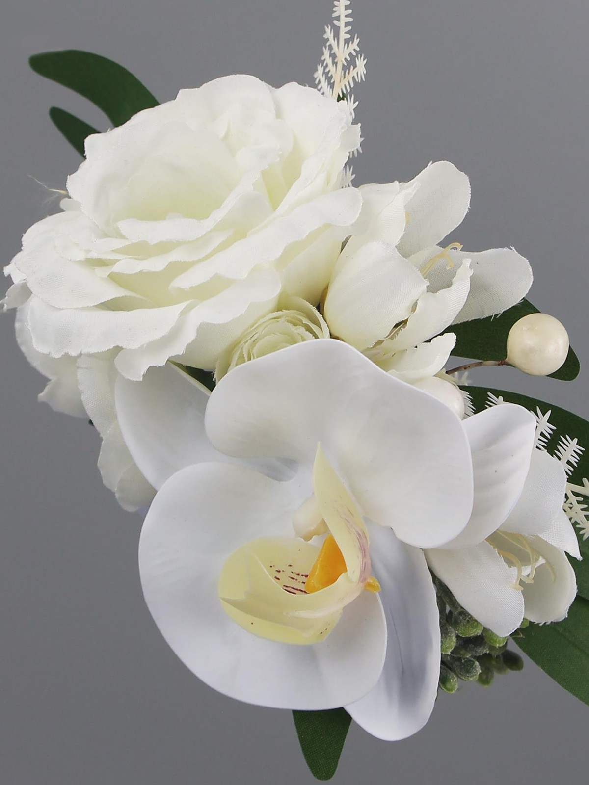 White Orchid Corsage and Boutonniere Set for Prom Homecoming