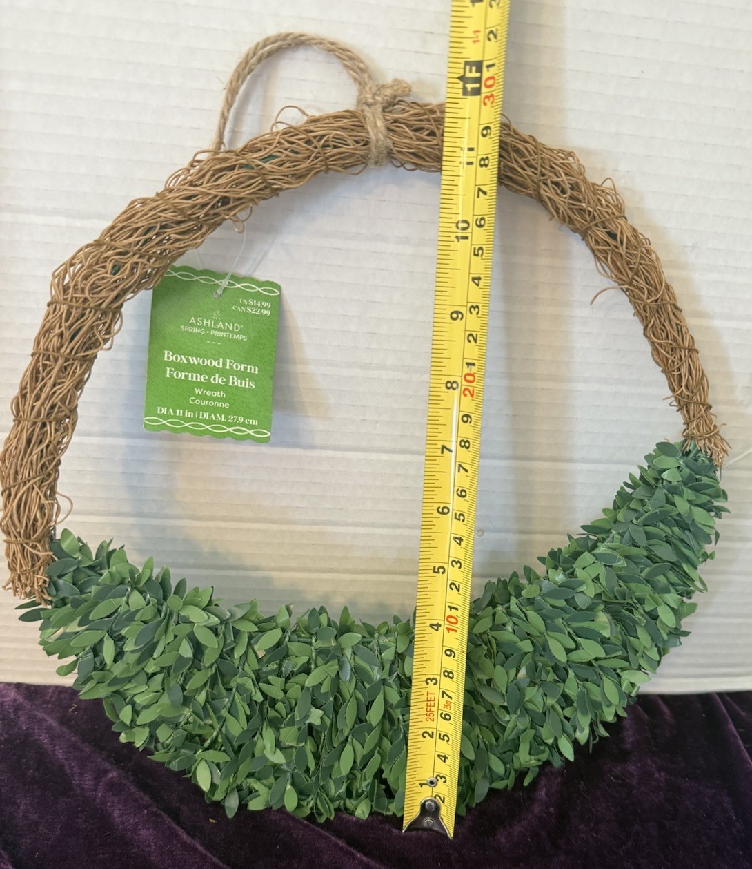 Ashland Spring Boxwood Form Wreath Round NWT 11” Diameter MICHAEL’s Half Green