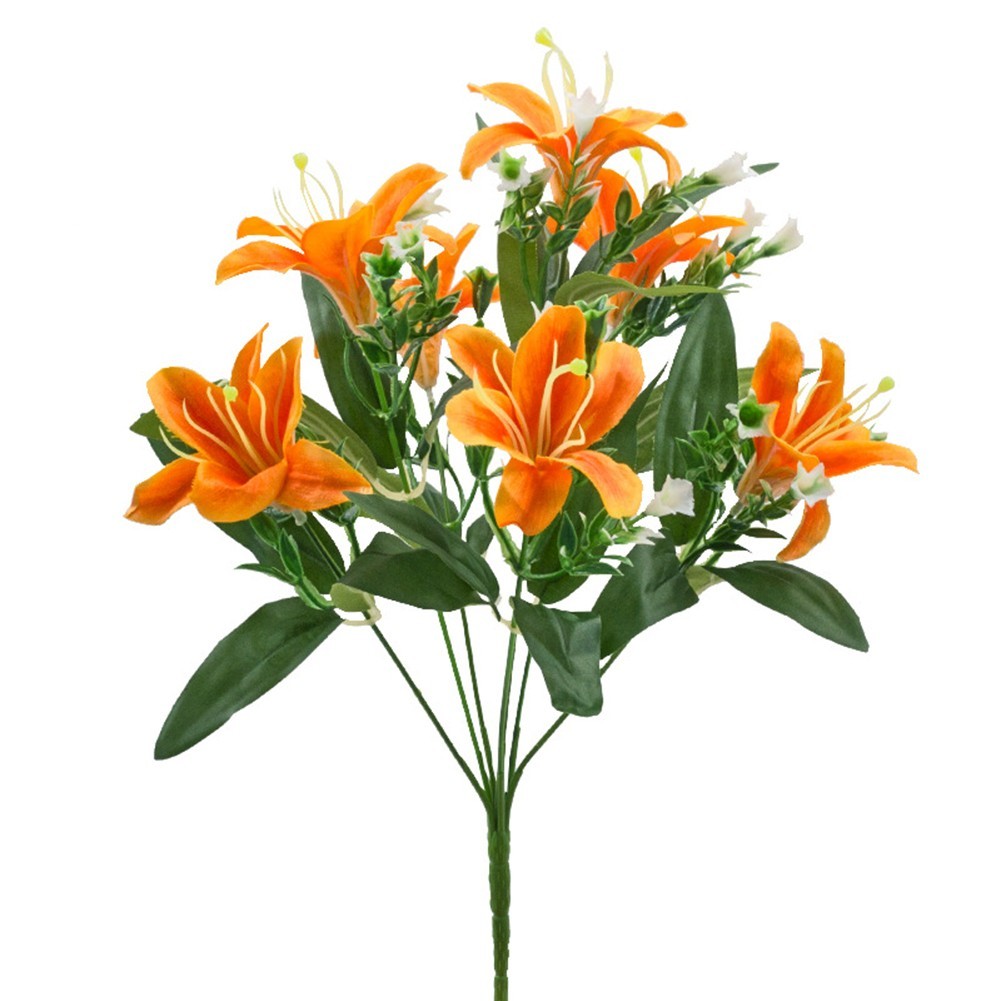 Realistic Artificial Lily Bouquet for Elegant For Wedding and Home Decor