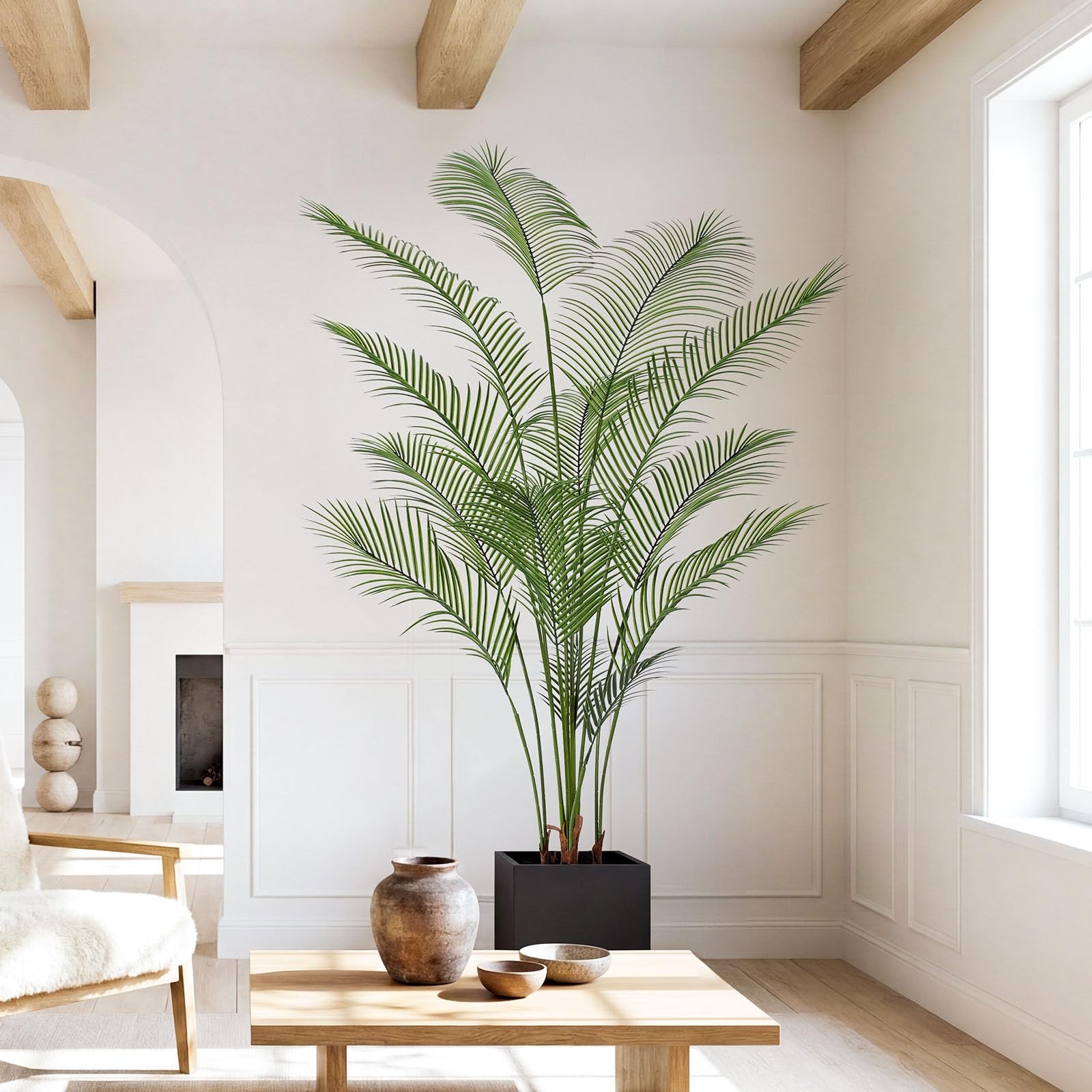Artificial Palm Tree 7FT Tall Faux Palm Tree Indoor Fake Plants Faux Tropical…