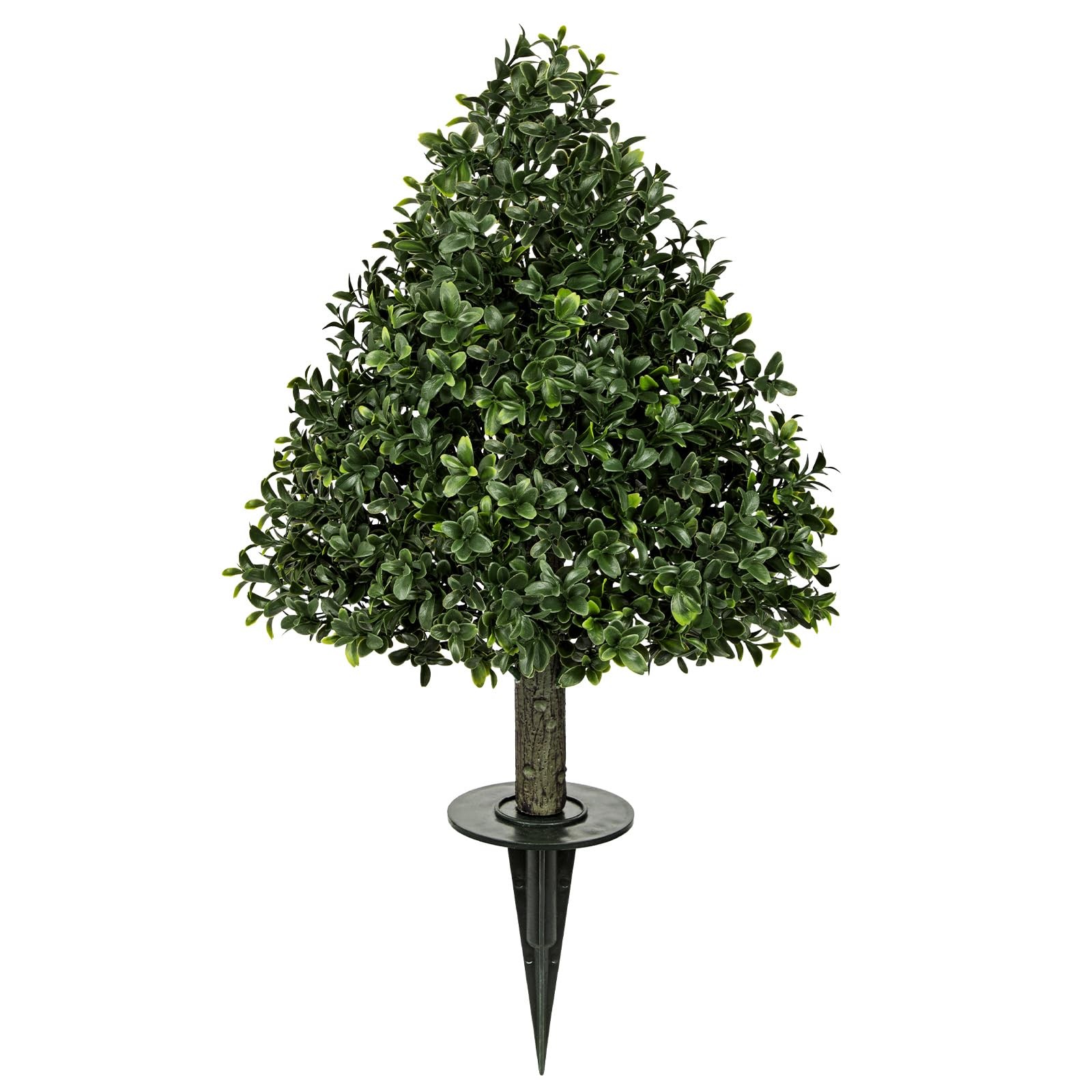 Faux Boxwood Topiary Shrub with Ground Spike, 23.6in Artificial Topiary Trees…