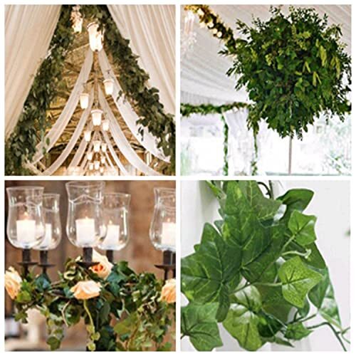 84ft 12 Pack / 82 inch, Artificial Ivy Garland Fake Leaf Plants Vine, A-84ft