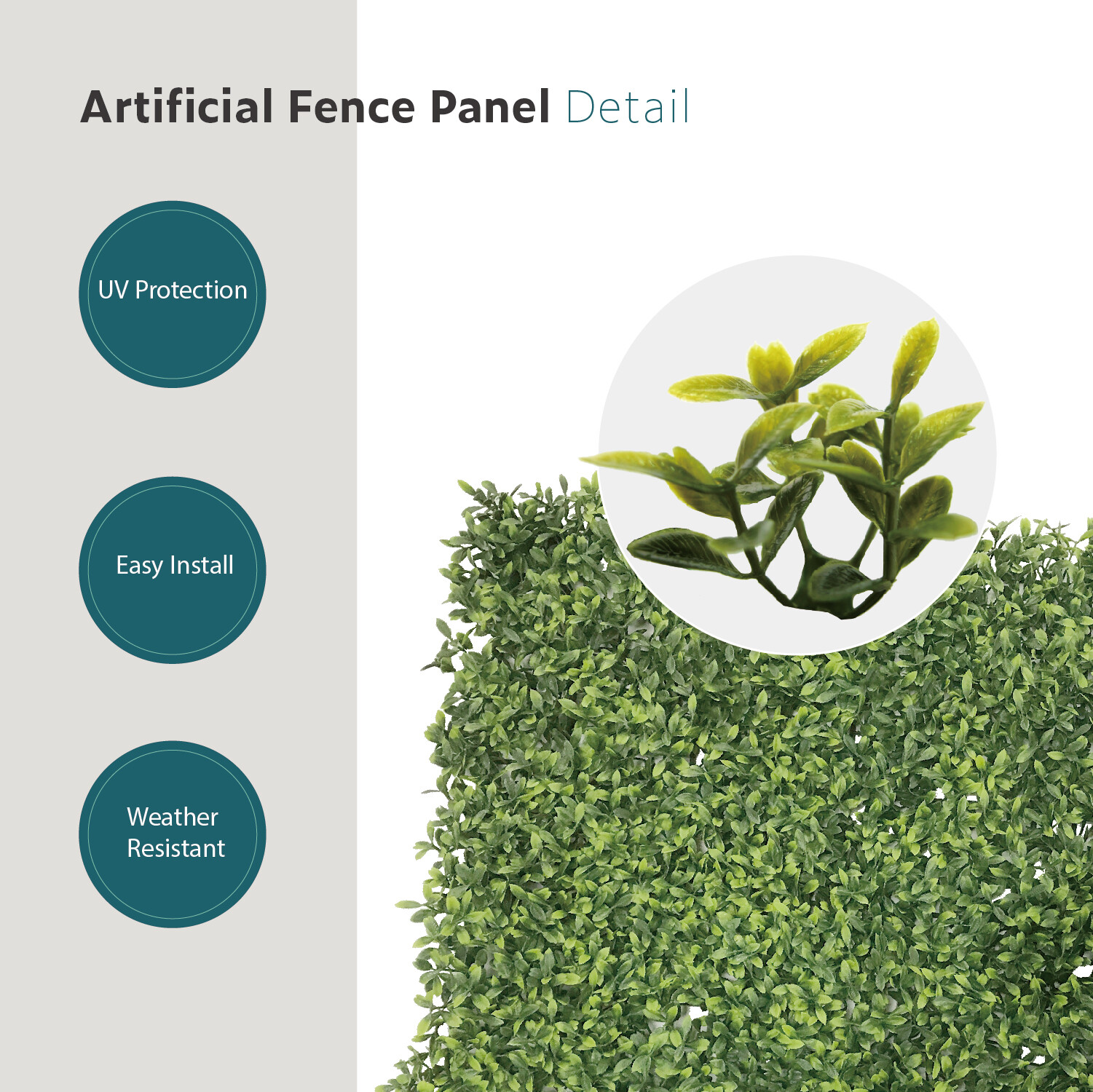 20″ Artificial Faux Green Tea Mat Wall Hedge Decor Privacy Fence Panel Grass DIY