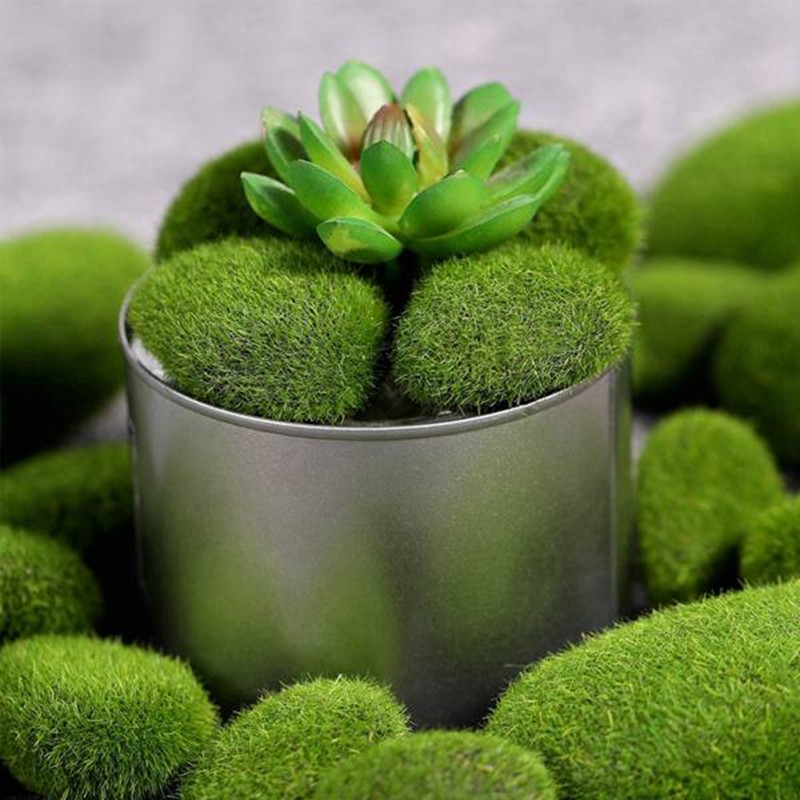 40 Pieces 2 Sizes Rocks Decorative Faux Green Moss Covered1439