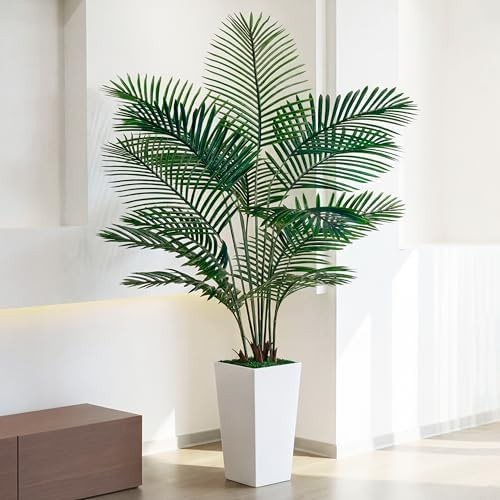 Artificial Palm Tree 6FT Tall, Faux Palm Tree Indoor Outdoor, 72in Fake Tropi…