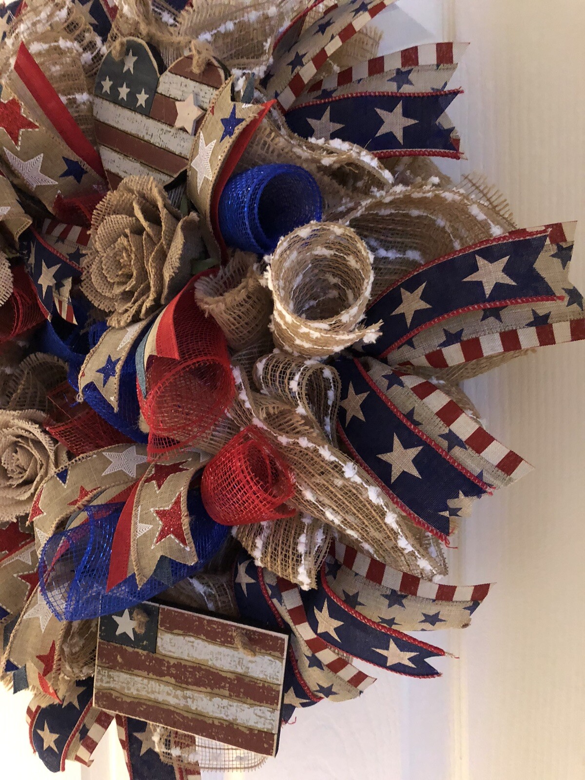 Patriotic Wreath Memorial Day, 4th Of July Veterans Day Labor Day Summer Wreath.