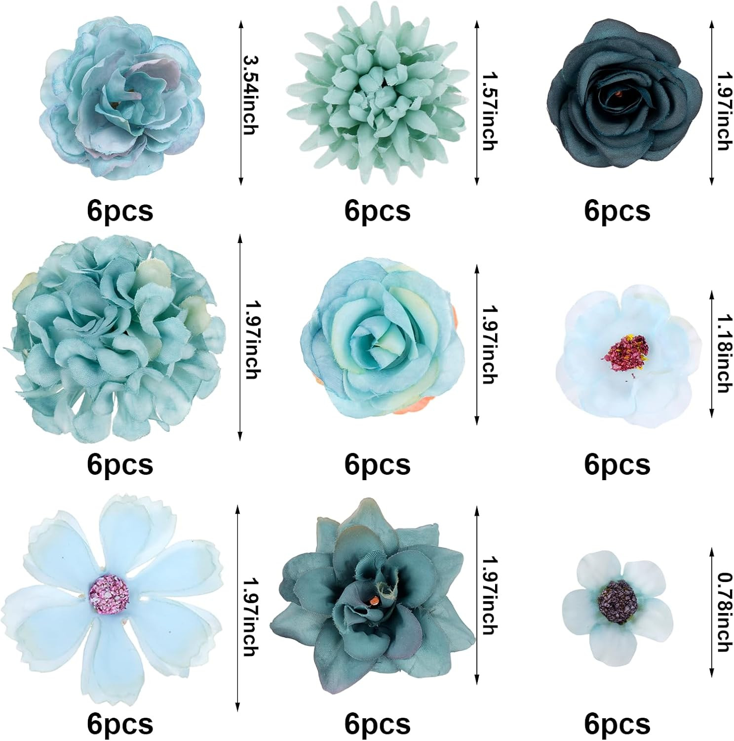 Faux Flowers Heads Small Decorative Flowers for Crafts Cake Wreath Garlands Wedd