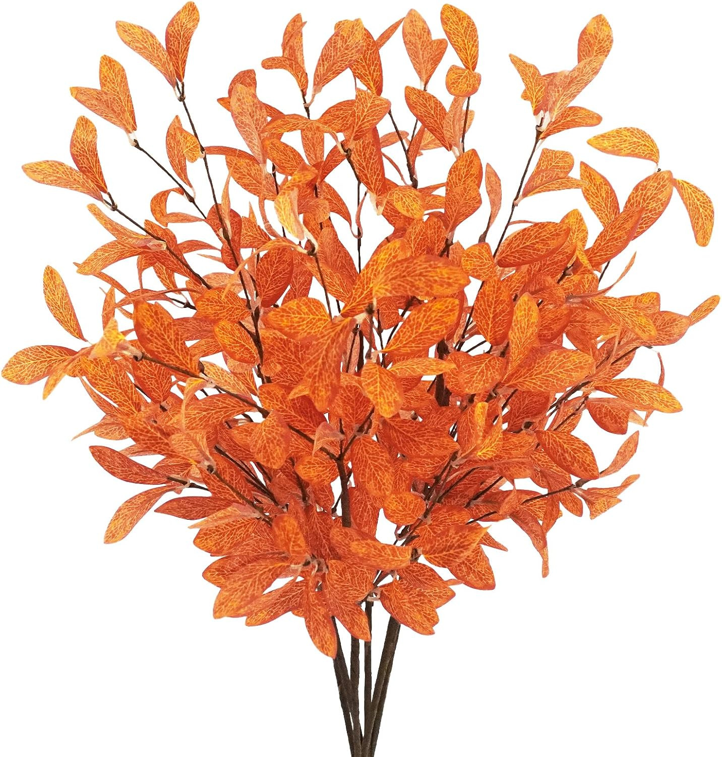 6 Pcs Artificial Fall Eucalyptus Stems with Leaves for Autumn Home Wedding D�Cor