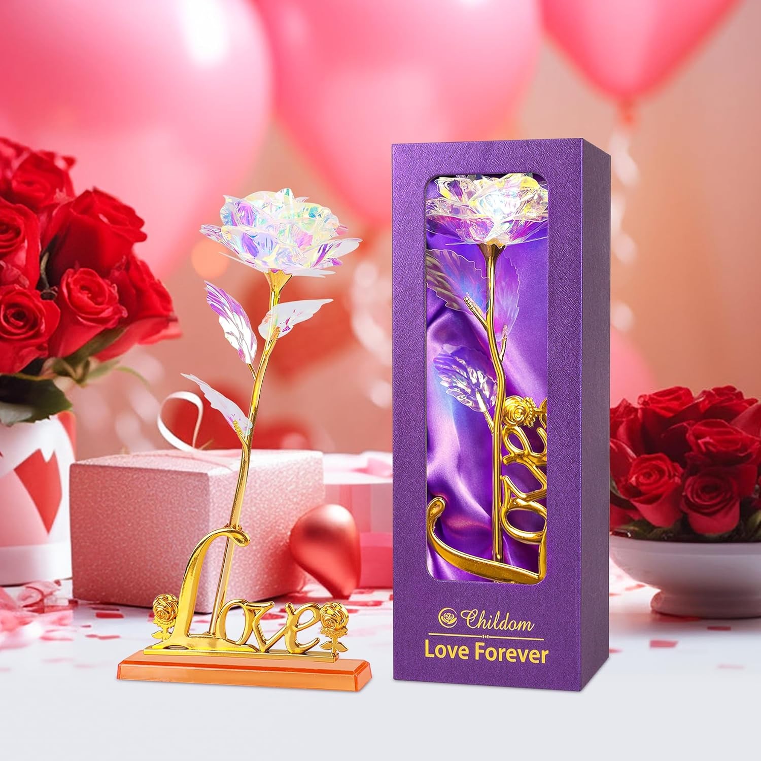 Childom Valentines Day Rose Gifts for Her,Birthday Gifts for Women,Mothers Day F