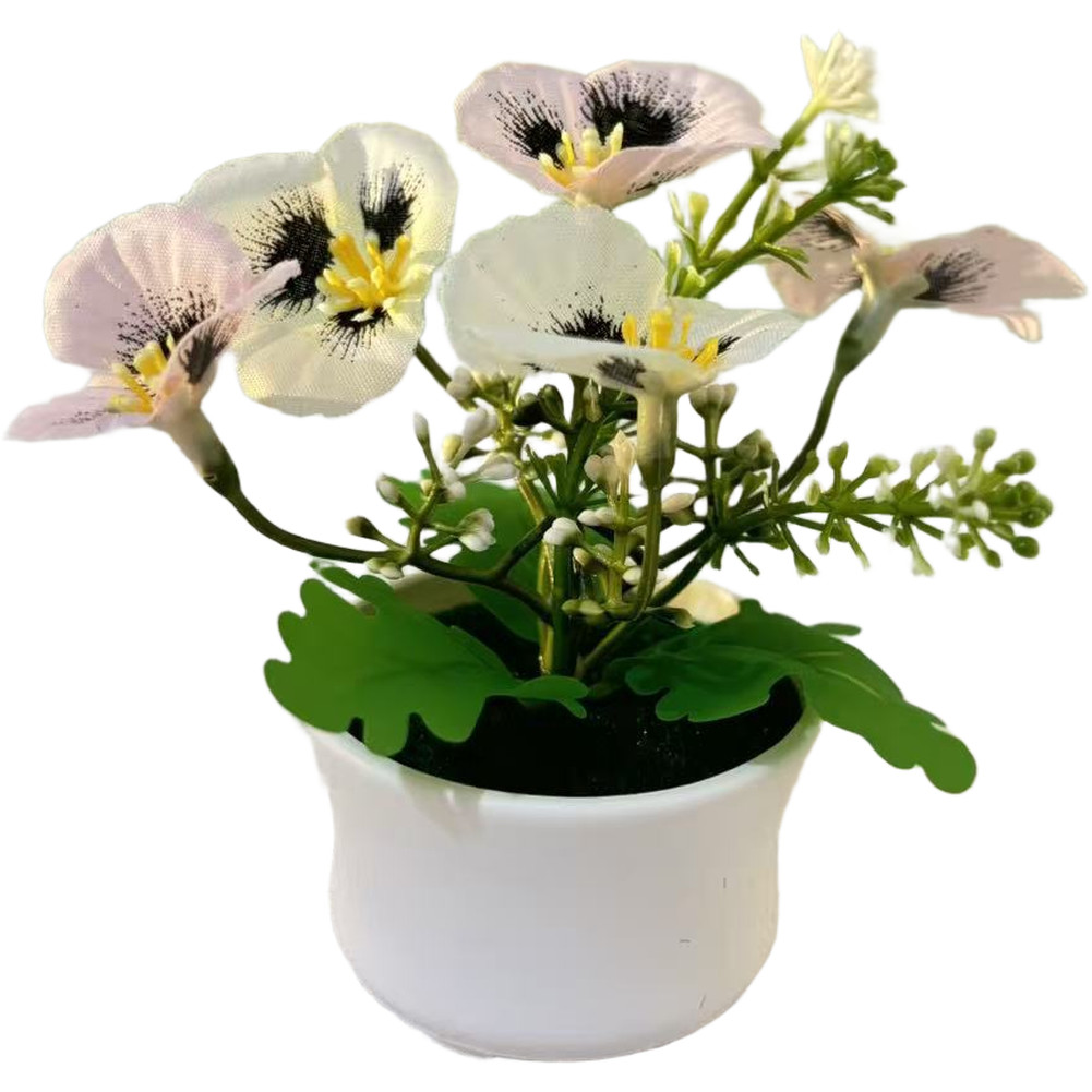 Realistic Artificial Phalaenopsis Orchid in Pot 12cm Height for Table Decor