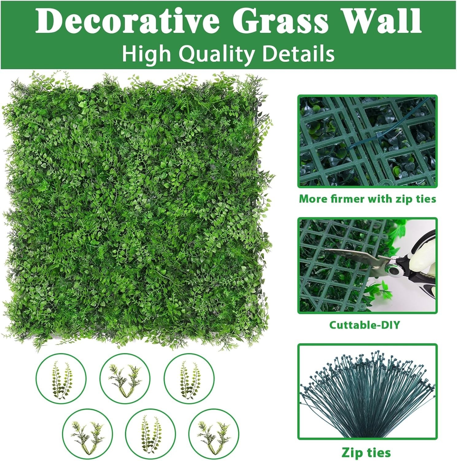 Wall Panels, 20”x20” 12pcs Artificial Boxwood Hedge Panels Privacy Screen