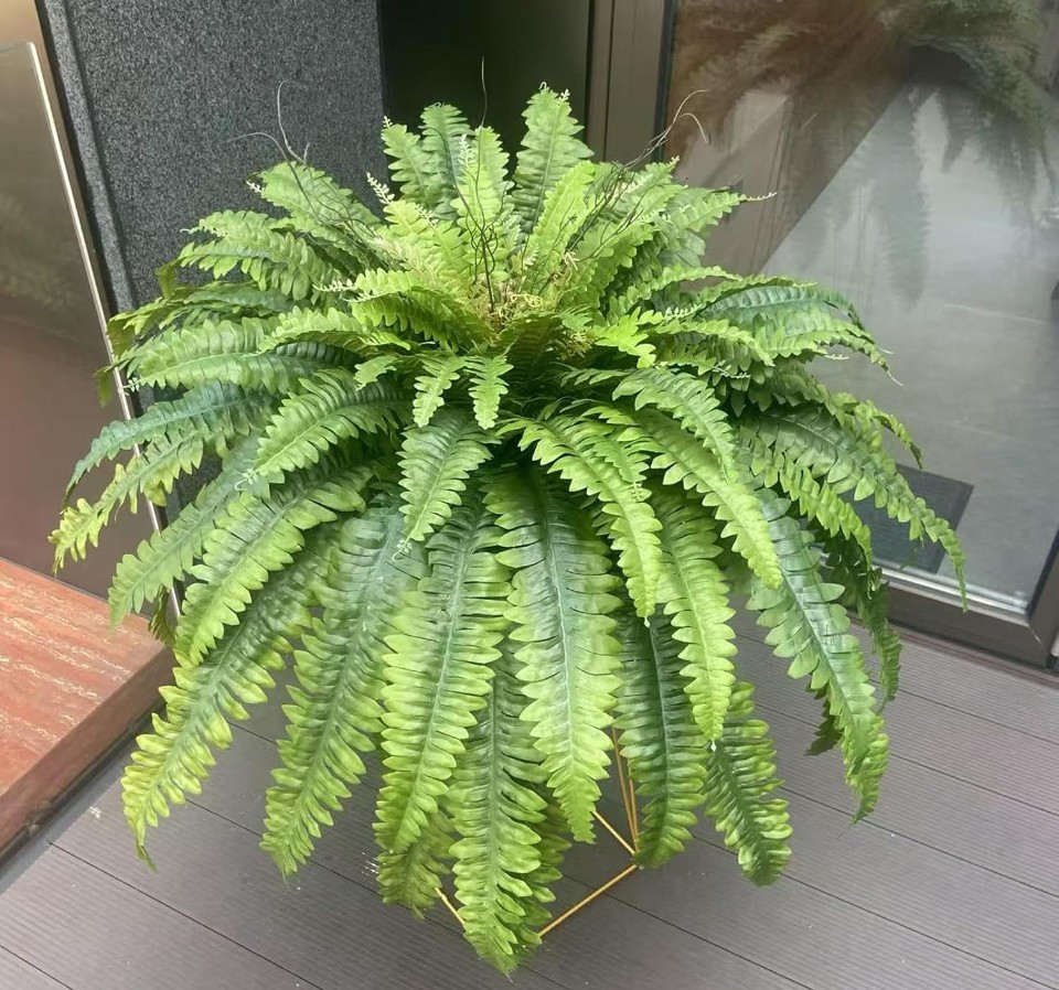 50″ Fake Ferns Artificial Plants Large, 98 Fronds Artificial Ferns for Outdoors