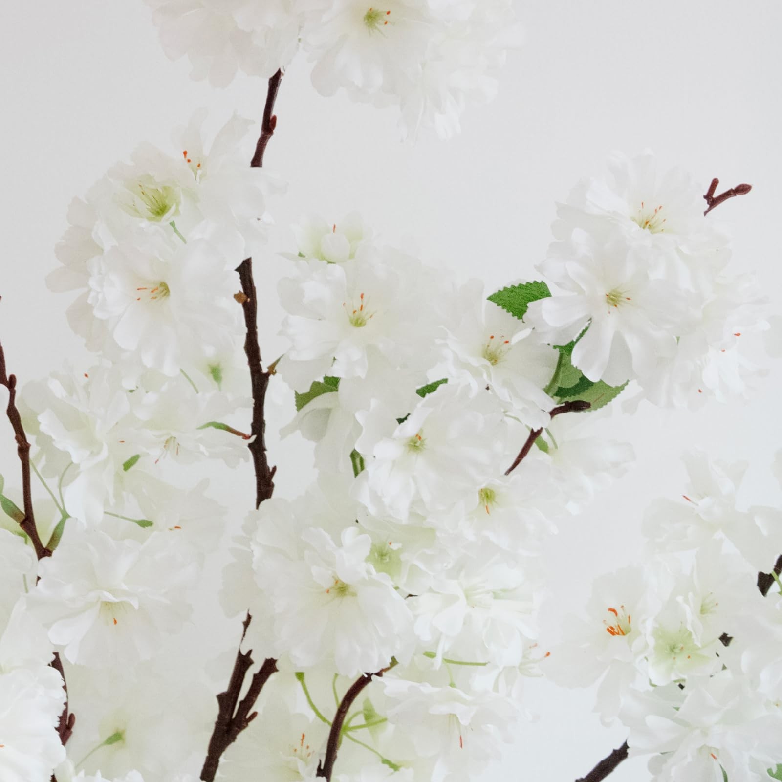 47.2 Inches Cherry Blossom Branches, 3 Pieces Artificial White Flower Branche…
